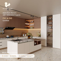 Meubles de cuisine contemporains AIGE, ensemble de meubles sur mesure avec finition PET, portes sans joint, placards mats, fournisseur d'usine moderne
