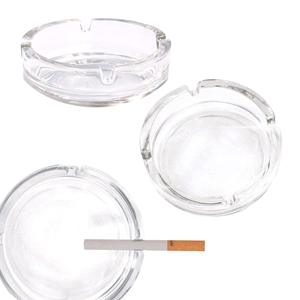 Petit <span class=keywords><strong>cendrier</strong></span> rond en verre transparent de style classique pour chambre d'hôtel à usage résidentiel - Product Image 2