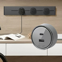 Stopkontak soket dinding sistem jalur daya Universal terpasang di meja elektrik kualitas tinggi dengan 3 adaptor Multi