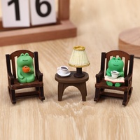 Ornement de guérison grenouille en résine pour chaise à bascule, décoration de bureau, d'ordinateur ou d'étagère, cadeau anti-stress de style japonais