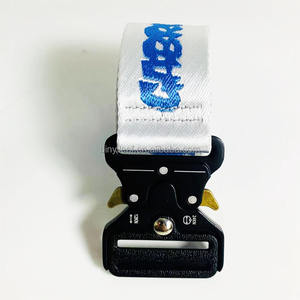 Cinturón de cintura con logotipo de Jacquard personalizado de fábrica de 1,5 pulgadas, hebilla de Metal, cinturón de lona de tela tejida de nailon táctico duradero para hombres - Product Image 6