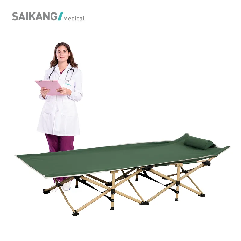SK-TB009 SAIKANG-catre plegable portátil de aluminio, tienda de dormir médica de acero al aire libre