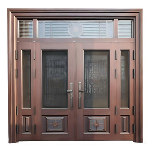 <span class=keywords><strong>Porte</strong></span> d'entrée de villa de luxe en alliage de zinc avec design personnalisé unique, anti-corrosion, couleur or rose, qualité sécurité supérieure - Product Image 4