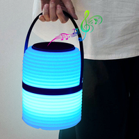 Lampe de table décorative portable en plastique avec haut-parleur Bluetooth, veilleuse rechargeable, lumière musicale, enceinte musicale portable pour fêtes et bars