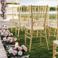 Chaise d'événement Chiavari moderne en métal doré empilable pour mariage