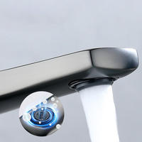 Robinet d'évier de lavabo en laiton monotrou contemporain mitigeur chaud-froid robinet de salle de bain vanne en céramique monté sur le pont mitigeur