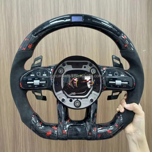 Volante Deportivo Plano de Fibra de Carbono con LED para <span class=keywords><strong>Mercedes</strong></span>-<span class=keywords><strong>Benz</strong></span> AMG C63 GT C43 C63 W221 S63 W205 W204 W213 <span class=keywords><strong>2020</strong></span>+ - Product Image 5