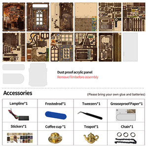 Tự làm mô hình 3D gỗ thu nhỏ nhà xây dựng Kit cho người lớn tùy chỉnh cuốn sách Nook Kit DIY thu nhỏ Dollhouse DIY thu nhỏ nhà Kit - Product Image 5