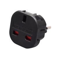 Convertisseur de puissance de voyage certifié CE UK EU Plug Adapter 3 Pin Square 2 Pin Insert 10A Rated Current ABS Material for Iceland