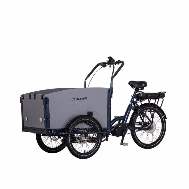 Electric Cargo Bike with Alloy Frame Middle Motor Cargo Tricycle with Rain Cover EU Warehouse Europe Stock