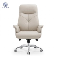 Chaise de Direction Ergonomique Moderne à Dossier Haut, Réglable en Hauteur, Pivotante, en Cuir Véritable de Luxe, pour Bureau à Domicile ou de Direction