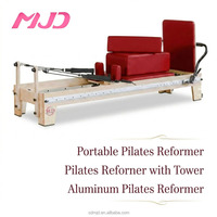 Cadillac Reformer Pilates en alliage d'aluminium durable avec rail complet, emballage en boîte en bois de chêne, pour studio de Pilates et fitness
