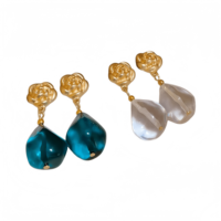 Pendientes de Mujer Estilo Francés Retro, Diseño Geométrico, Chapados en Oro, para Fiesta, Modernos