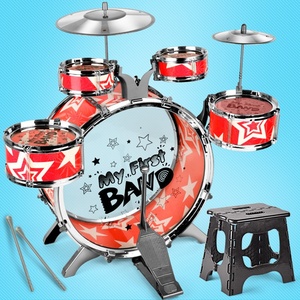 Trẻ Em Người Mới Bắt Đầu Jazz Trống Cụ Đặt 3-6 Năm Tuổi Trẻ Em Của Nhân Tạo Sàn Trống Với Phân Khoa Học & Kỹ Thuật Đồ Chơi - Product Image 1