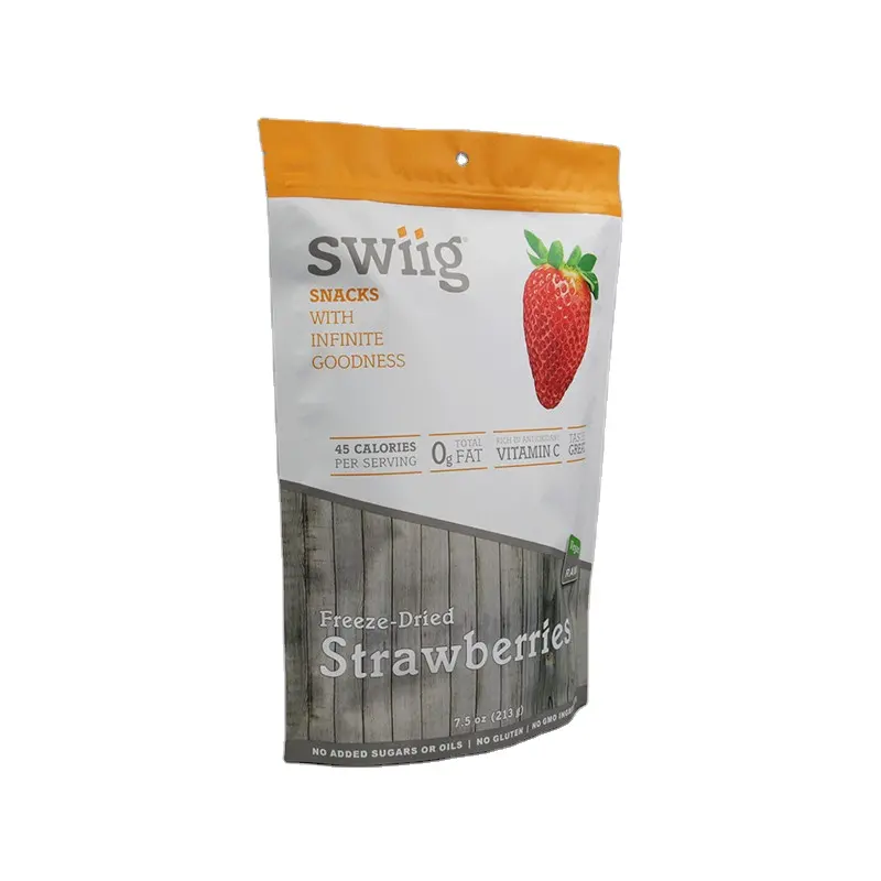Custom Logo Plastic Nuts Package Pouch Packaging Food Storage Bags Dry Food Dried Fruits strawberries Bags