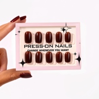 Uñas postizas de color sólido al por mayor, uñas postizas cortas de alta calidad, uñas acrílicas PMMA, etiqueta personalizada, envío directo.