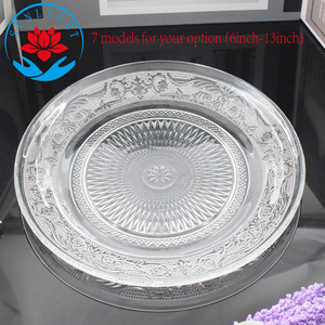 Prix d'usine – Assiettes de présentation en verre transparent de 6/7/8/9/10/12/13 pouces, assiettes à salade et à fruits, plats de service en verre - Product Image 1