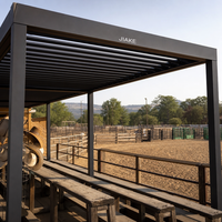 Pergola en aluminium Jiake 6063-T5 avec toit à lames motorisées pour terrains de rodéo, jardins, patios, gazebos extérieurs, pavillons et terrasses