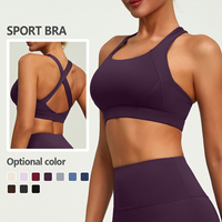 Nouveau soutien-gorge de yoga jacquard double face pour femme ; Soutien-gorge de sport ultra-extensible effet seconde peau avec coussinets amovibles
