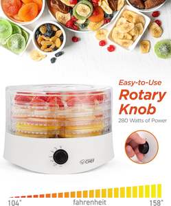 Déshydrateur alimentaire professionnel 5 plateaux en acier inoxydable et plastique, à commande numérique, haute efficacité, pour viande, poisson, légumes et fruits - Product Image 2