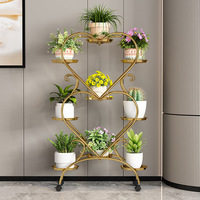 Support à fleurs Kinno Light Luxury Green, simple, pour plantes, étagère au sol pour la décoration intérieure, balcon, salon