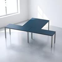 Bureau en T 300x150x75cm, Table de bureau compacte pour poste de travail, Emballage compact, Bureau en rangée longue pour réduire les frais de livraison