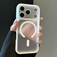 Coque de téléphone portable transparente blanche pour iPhone 17 Pro Max, 2-en-1 détachable avec grande fenêtre, magnétique, finition mate