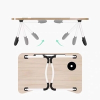 Supports pour ordinateur portable en gros, tables pliantes portables pour ordinateur portable, bureau pliant en bois pour ordinateur sur le lit, étagère de rangement