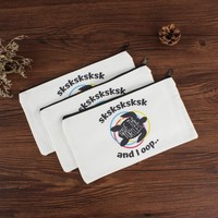 Sac en toile de lin imperméable personnalisable pour étudiants - Design de dessin animé peint à la main DIY, fermeture éclair, logo, capacité 3-6L