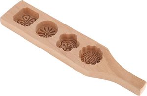 Moule à gâteau de lune vietnamien écologique d'origine vietnamienne pour la pâtisserie, avec tampons à motifs floraux et thème amour, outil de cuisson - Product Image 6
