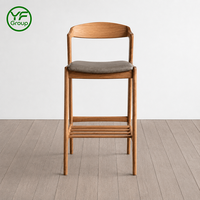 Chaise de bar en bois massif de luxe, siège rembourré, chaise de bar moderne pour restaurant, mobilier de café, vente en gros d'usine