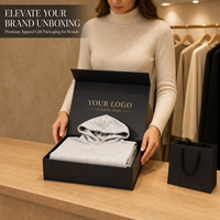 Boîte cadeau pliable à fermeture magnétique pour vêtements, idéale pour l'emballage de chemises, pulls et autres articles vestimentaires, et la présentation en magasin.