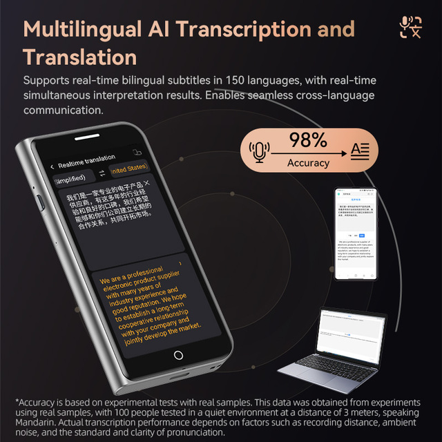 VORMOR A70 Lite Intelligent 5.0 Inch Screen Translation Machine Multi Language Translating Smart Electronic AI Translator Device