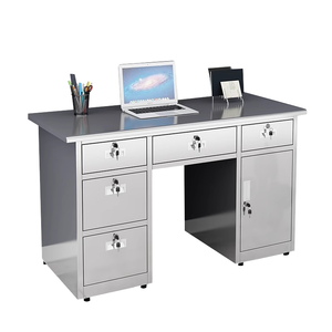 Hiện đại thân thiện với môi thép không gỉ bàn văn phòng với 3 bền ngăn kéo Wall Mount cài đặt máy tính lưu trữ - Product Image 4