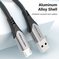 Cable USB Vention 2.0A a Micro-B 2A, Cable Micro USB, Cable de Carga Micro USB, Aleación de Aluminio