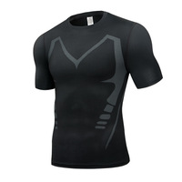 T-shirt de compression pour homme sur mesure, coupe ajustée, pour la salle de sport, couche de base sportive, haut respirant et frais, t-shirts de compression sans couture