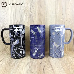 Wholesale Custom Oriental Traditional Chinese Painting Large Capacity Ceramic Coffee Mugs