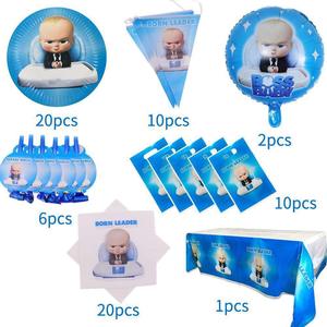 Ensemble de fête d'<span class=keywords><strong>anniversaire</strong></span> Baby BOSS, <span class=keywords><strong>vaisselle</strong></span> en papier et fournitures de décoration pour les fêtes d'enfants, cadeaux de fête - Product Image 3