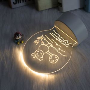 Tablero de Mensajes LED Acrílico 3D con Base Blanca Borrable, Luz Nocturna, Ideas Creativas para Regalos de Cumpleaños, Bloc de Escritura Acrílico Luminoso - Product Image 2