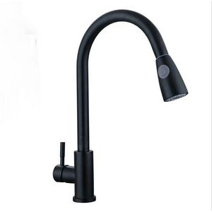 Tirer Vers Le Bas robinet de cuisine Contemporain Noir Mat UPC à Poignée Unique en acier inoxydable 304 robinet de cuisine - Product Image 6