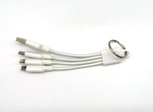 0,13 <span class=keywords><strong>M</strong></span> tejido multifuncional 3 en 1 llavero de Cable de carga USB Cable de carga rápida 8pin micro tipo c USB2.0 USB cable - Product Image 3