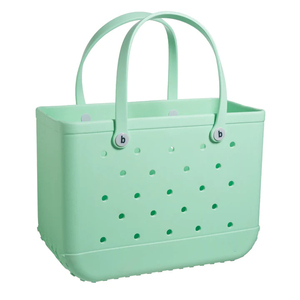 Bolso de Playa EVA de Nuevo Diseño para Mujer y Niña, Ligero, Impermeable, con Dijes DIY, Mini Bolso de Almacenamiento con Dos Asas y Cierre Abierto - Product Image 3