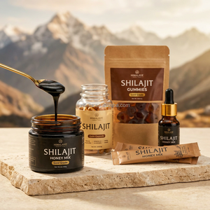 Résine de Shilajit ZILI avec extrait d'Ashwagandha, marque privée, qualité or, 60% d'acide fulvique, booster d'énergie, végétalien, sans gluten, OEM - Product Image 6