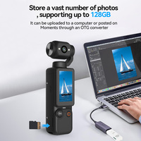Caméra d'action portable Q7, mini caméra de poche pour vlog, caméra sportive, écran 1,9'', enregistreur 4K rotatif avec mise au point automatique