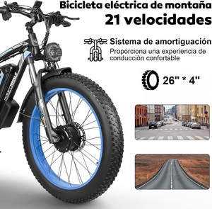 <span class=keywords><strong>Bicicleta</strong></span> Eléctrica de Montaña para Adultos HONEYWHALE BK08, 21 Velocidades, Motor Dual de 1050W, 55KM/H, Batería de 48V 23.5AH, Alcance de 65KM, Disponible en México - Product Image 4