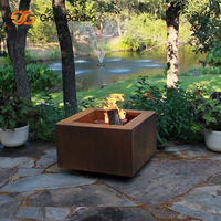 Table de foyer extérieur en acier Corten à bois, design écologique, certifiée CE, avec pique-flammes inclus