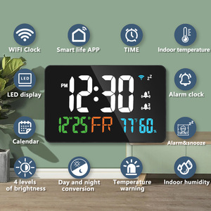 Reloj Atómico de Plástico con Sincronización Automática de Hora 2868 WiFi, Pantalla LED con Temperatura y Humedad, Espejo, Compatible con Tuya Smart Home - Product Image 3