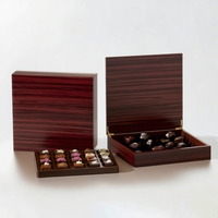 Caja de Regalo de Lujo para Dátiles de Chocolate de Ramadán, Caja de Almacenamiento de Chocolate de Nogal Mate Personalizada, Caja de Madera Reciclable con Tapa Abatible para Chocolate