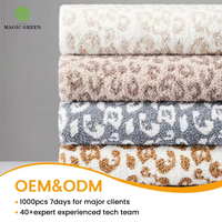 Magic Green Großhandel Bestseller Fehlerfreie Weiche 100% Polyester Mikrofaser Leoparden-Superkuschelige Strickdecke