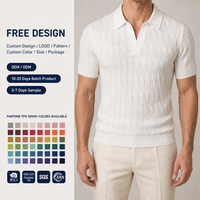 Maßgefertigtes Vintage Strick-Polohemd für Herren im Old Money Stil Kurzarm-Strickpullover Polo Herren Kurzarm-Sommerpullover 12GG